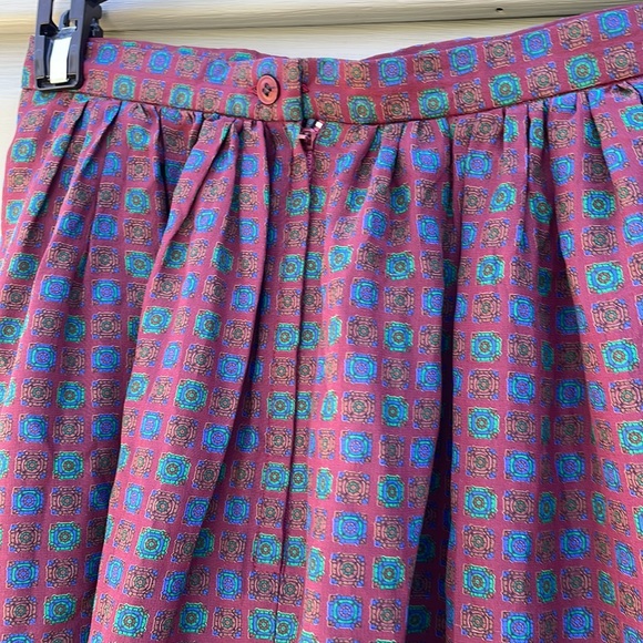 Vintage Silk Psychedelic Print Full Midi Skirt - Picture 6 of 8